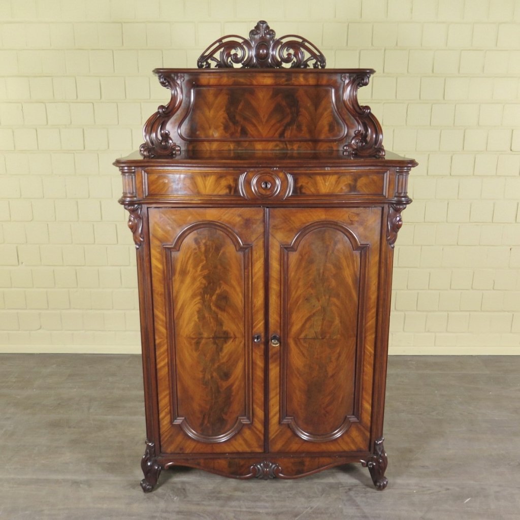 Vertiko mit Aufsatz Aufsatzvertiko Biedermeier 1860 Mahagoni