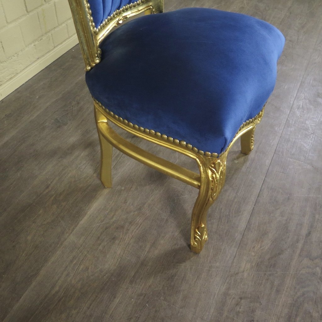 Barockstuhl Stuhl Blau-Gold
