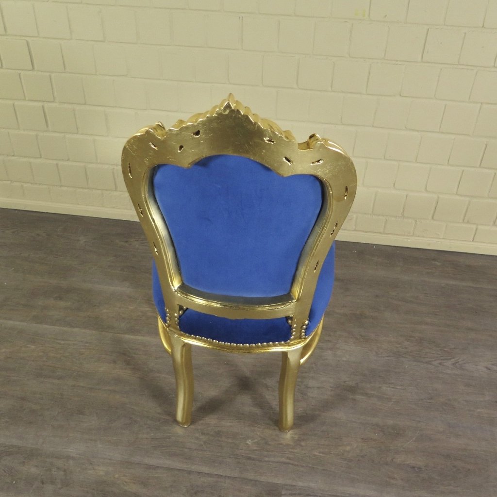 Barockstuhl Stuhl Blau-Gold