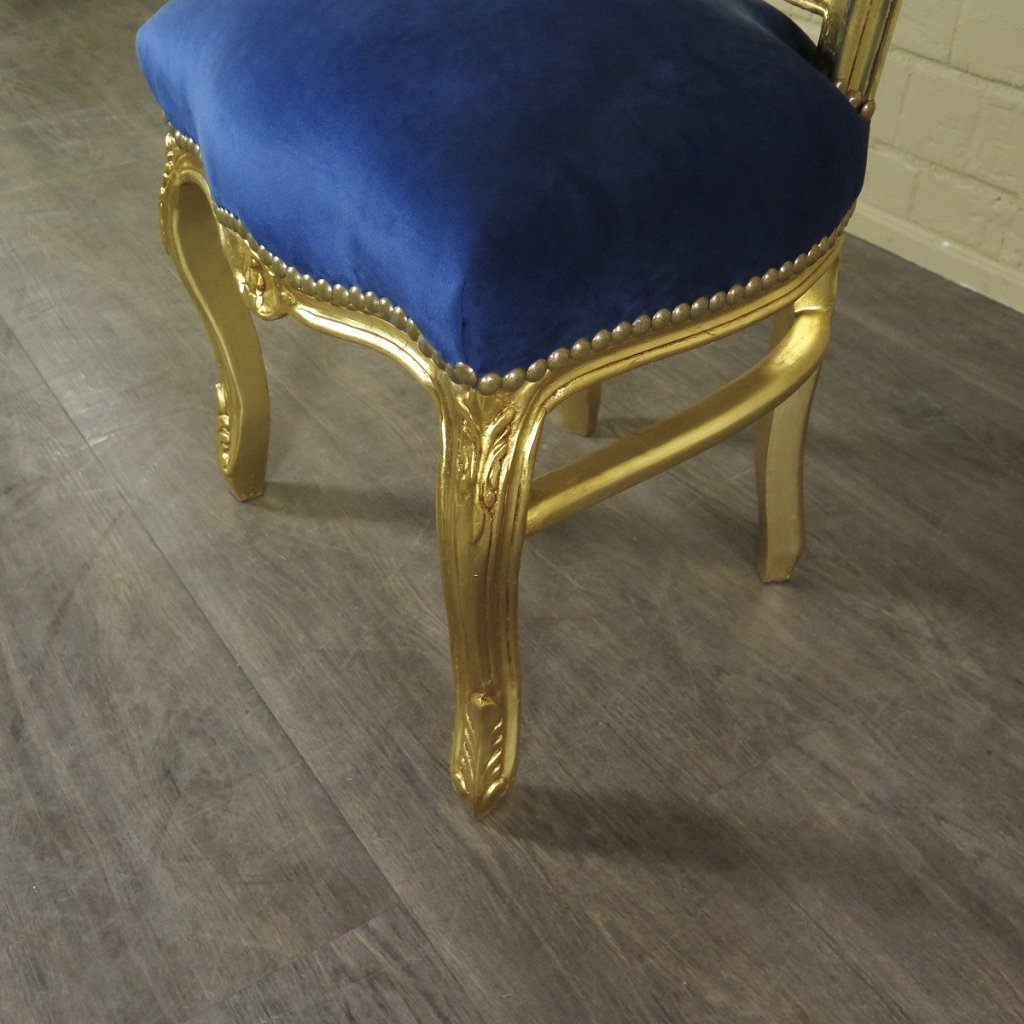 Barockstuhl Stuhl Blau-Gold