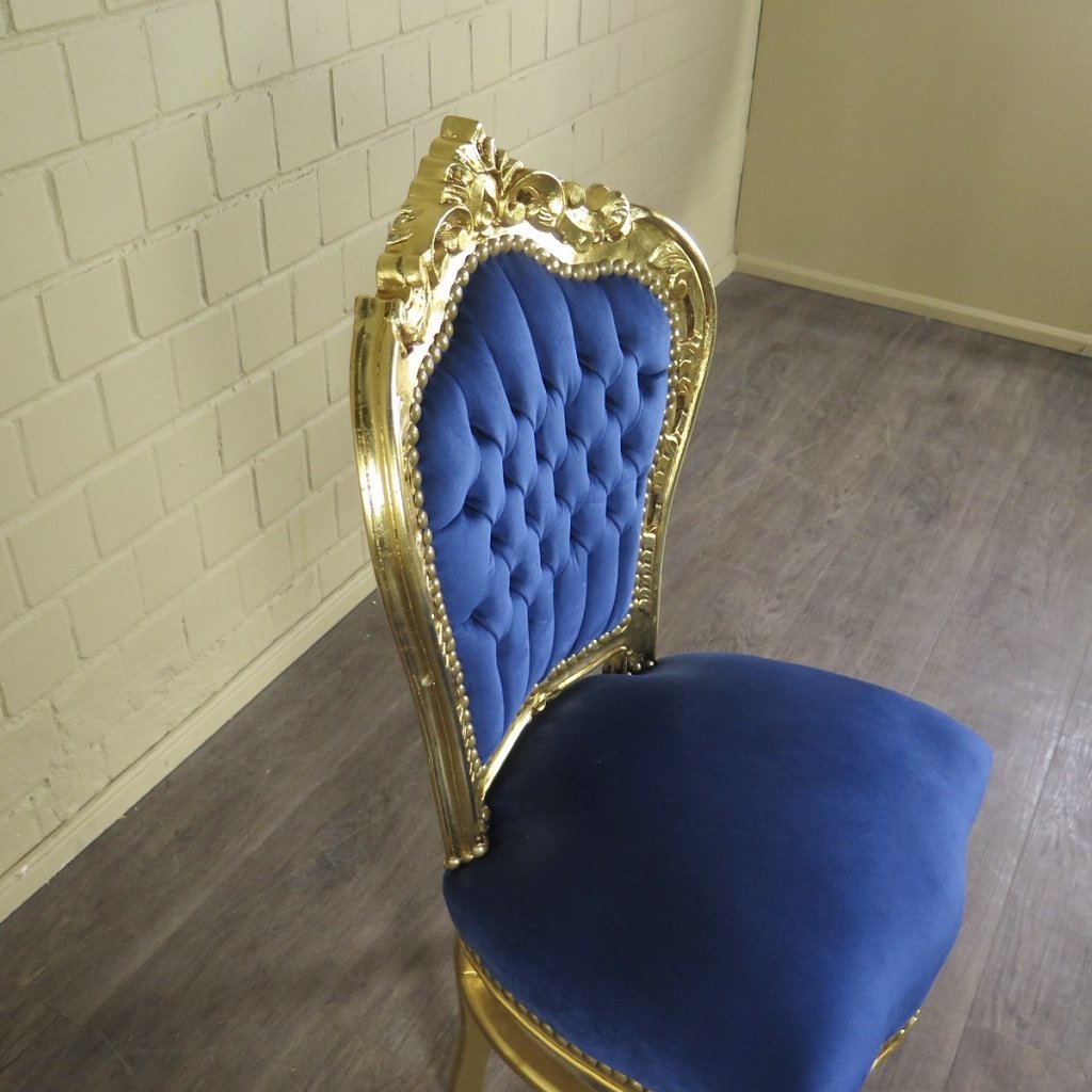 Barockstuhl Stuhl Blau-Gold