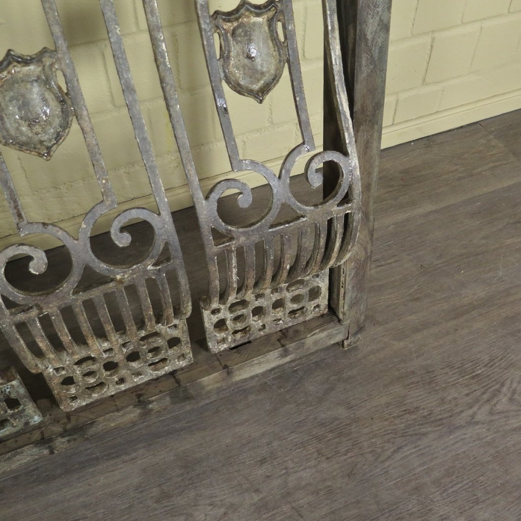 Balustrade 1,52 m Antik 1900 Teakholz Schmiedeeisen