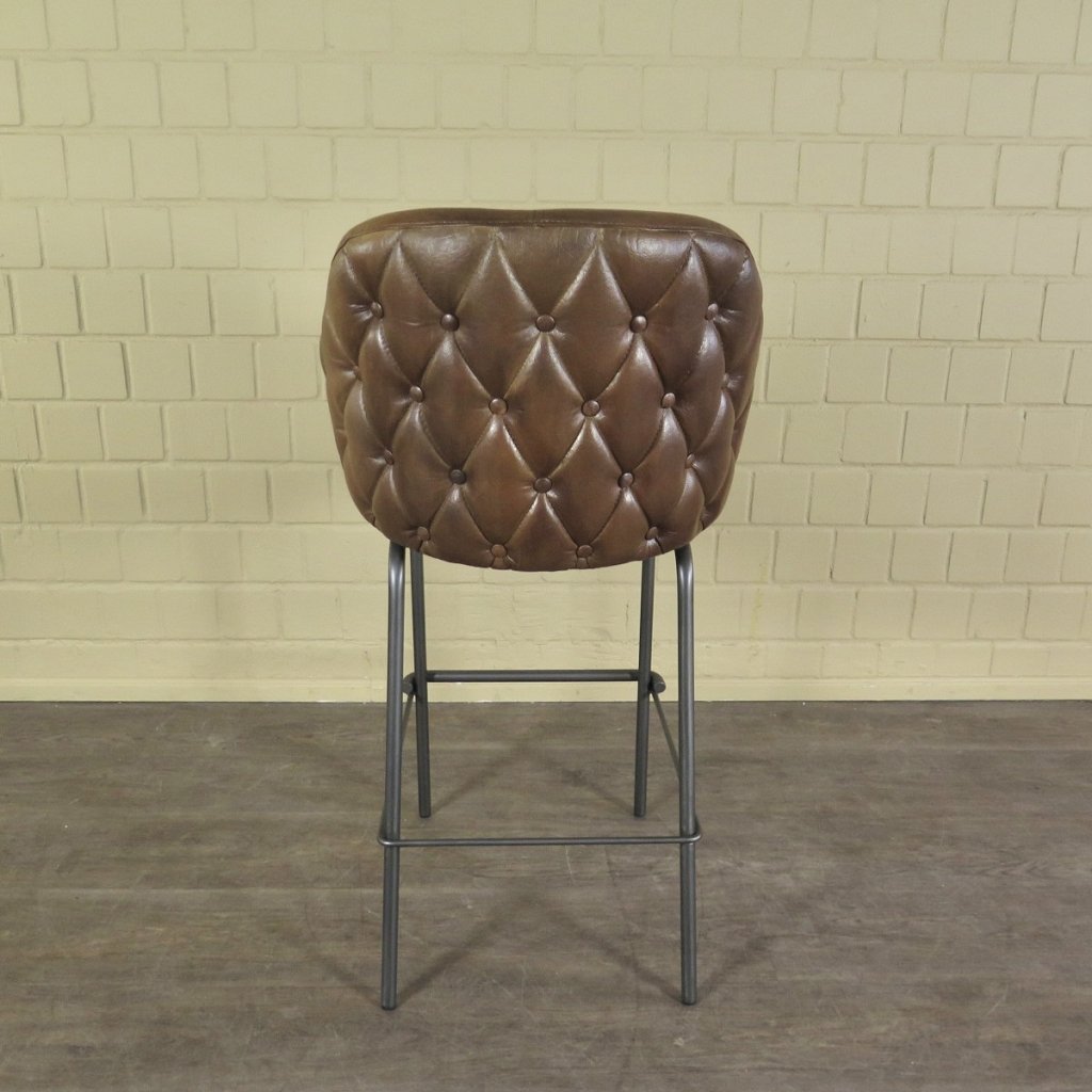 Barhocker Bistrostuhl Braun Leder - immagine 12