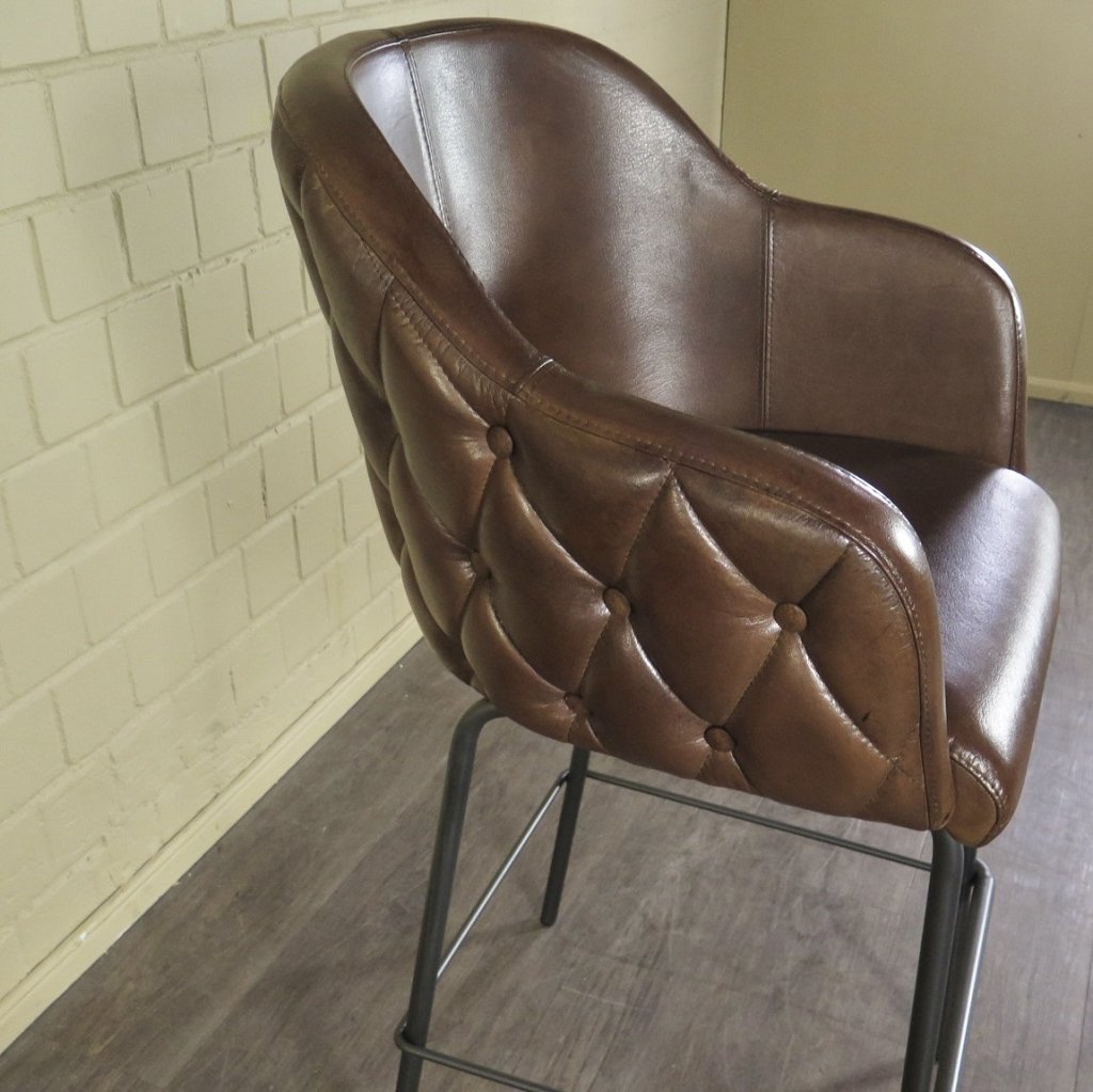 Barhocker Bistrostuhl Braun Leder - immagine 7