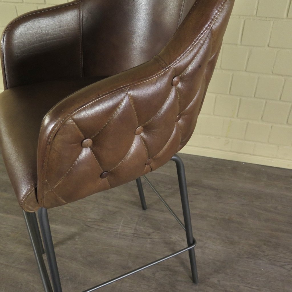 Barhocker Bistrostuhl Braun Leder - immagine 11