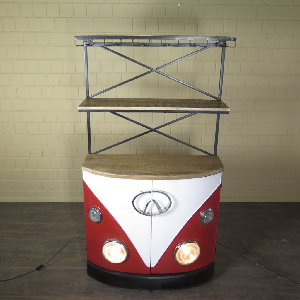 Minibar Weinregal Bulli  Mangoholz Metall 1,80 m