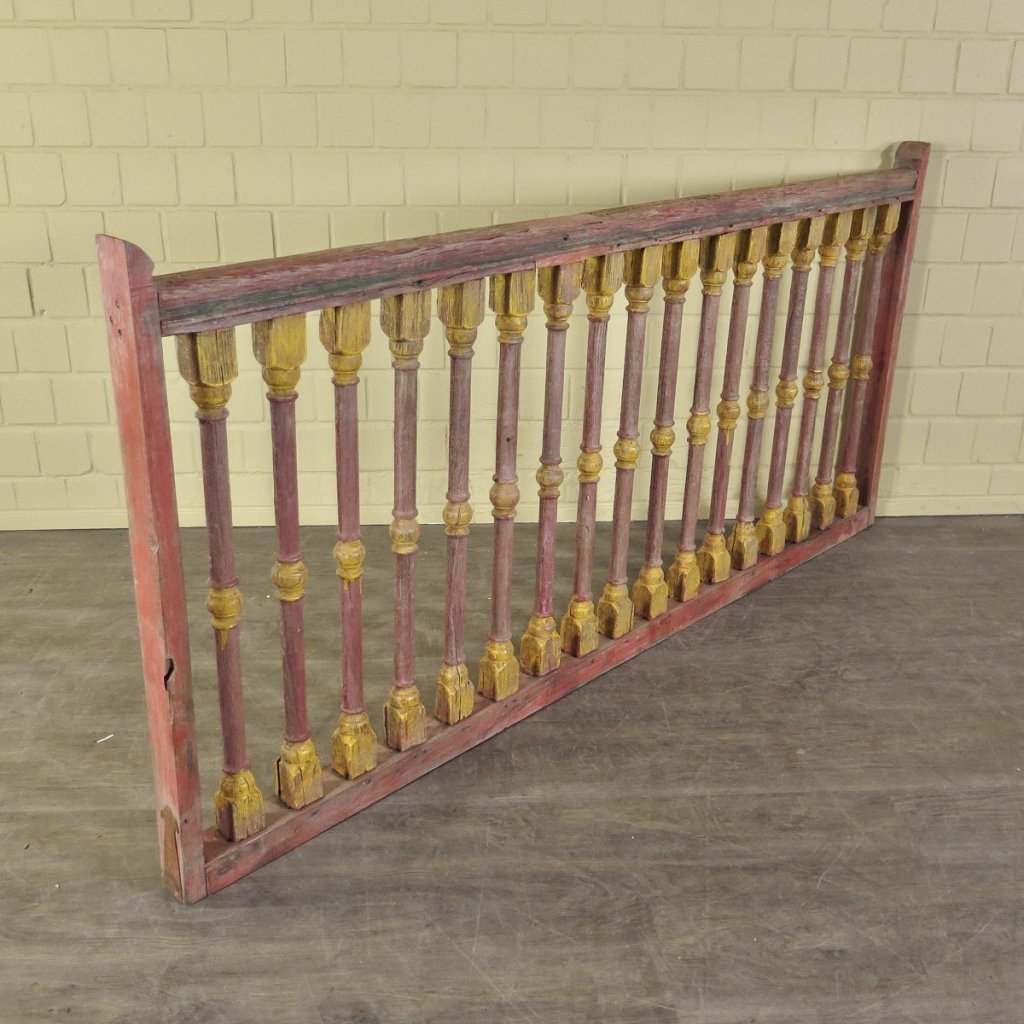 Balustrade 1,99 m Antik 1900 Teakholz