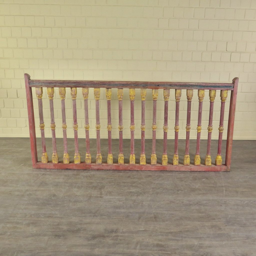 Balustrade 1,99 m Antik 1900 Teakholz