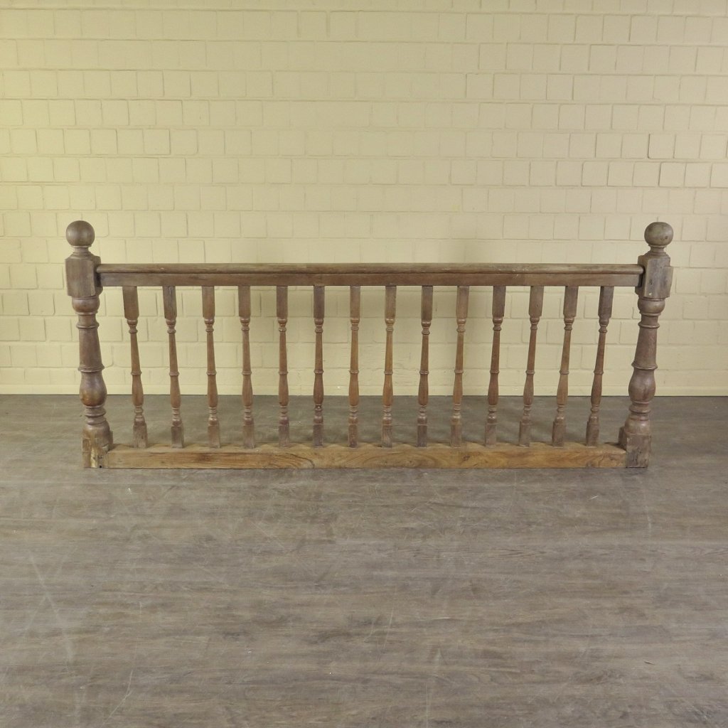 Balustrade 2,23 m Antik 1900 Teakholz