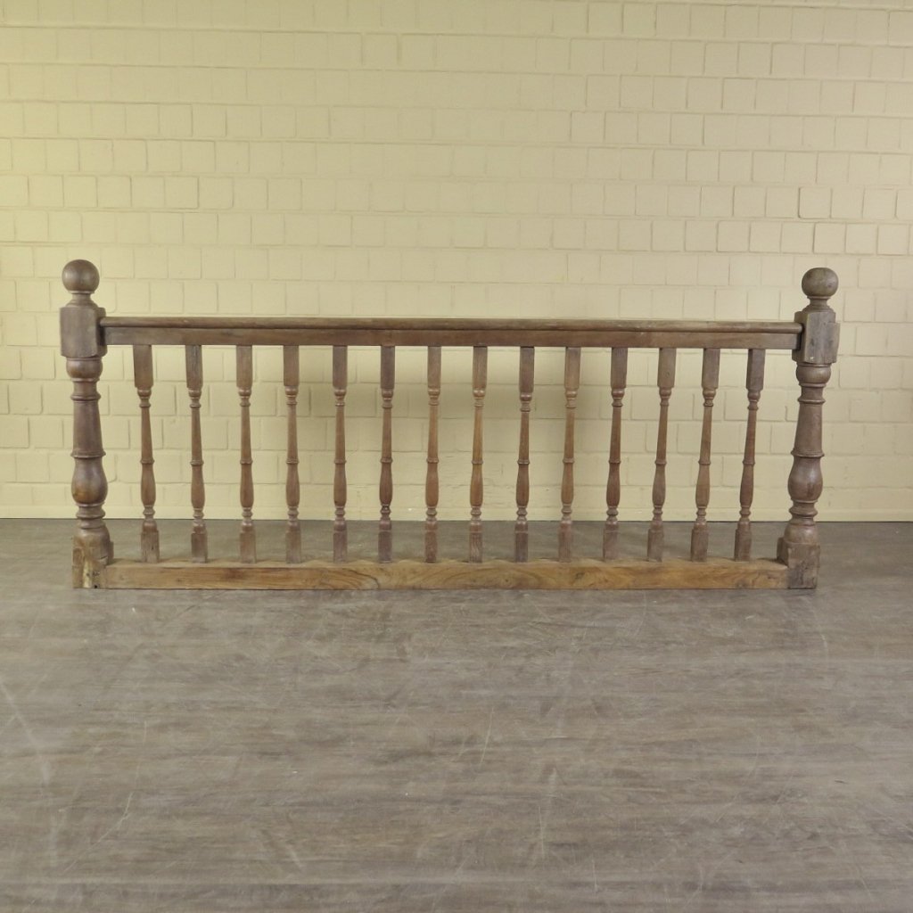 Balustrade 2,23 m Antik 1900 Teakholz